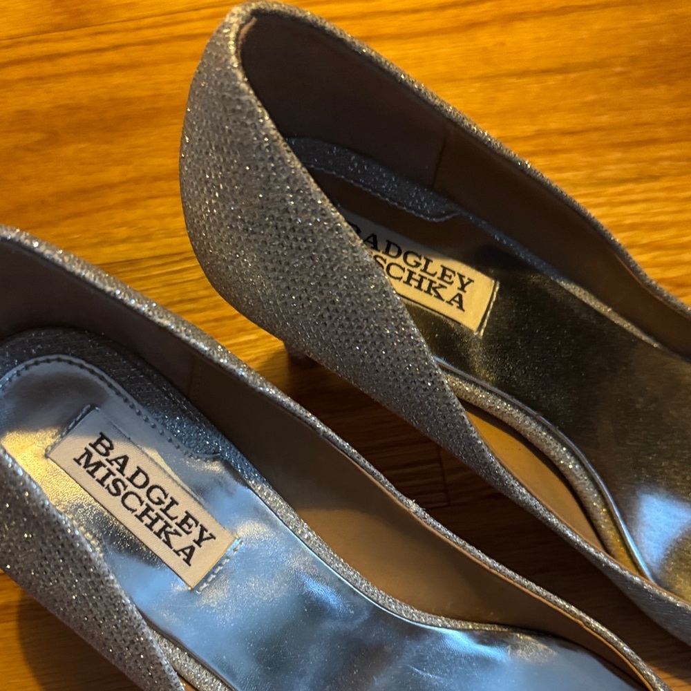 Badgley Mischka Glittering Silver Heels